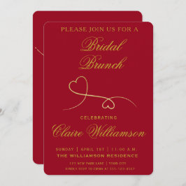 Dos corazones dorados | Invitación a Brunch de Nov