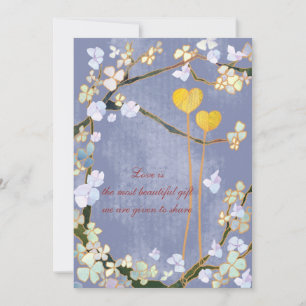 Dos corazones: Invitaciones a la boda azul