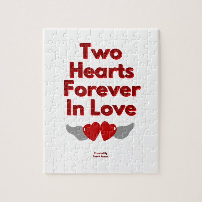 Dos corazones para siempre en el rompecabezas del  (Vertical)