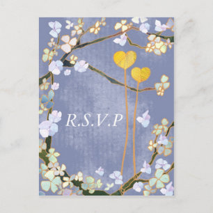 Dos corazones: Postales RSVP de boda