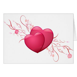 Dos corazones rosados