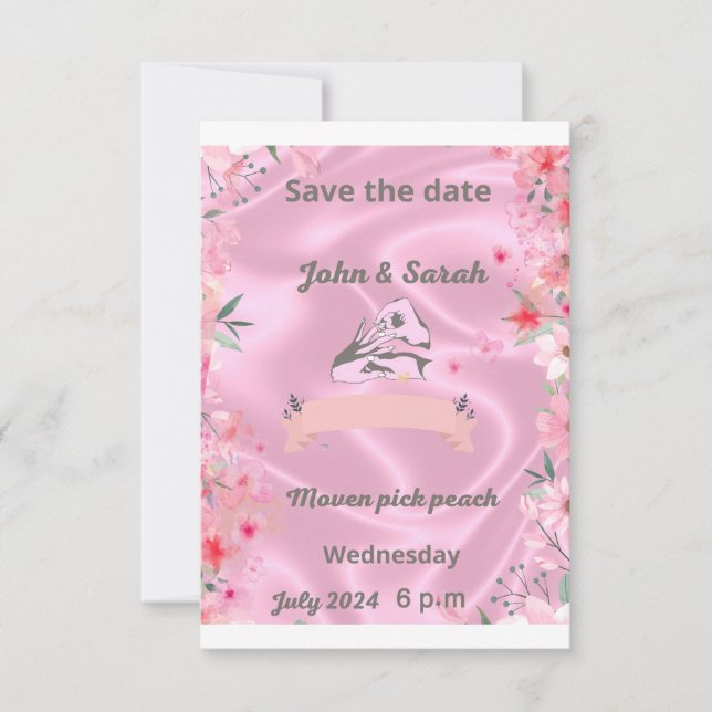 Dos corazones se convierten en una invitación tarj (Anverso)