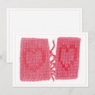 DOS CORAZONES TEJIDOS Tarjeta plana 4.5x6.25