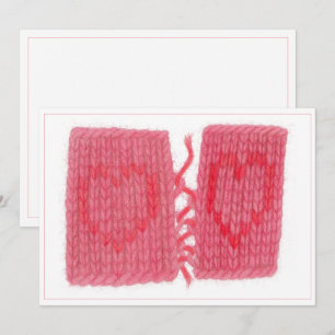 DOS CORAZONES TEJIDOS Tarjeta Plana 5x7
