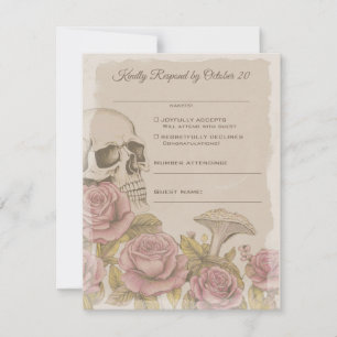 Dos Corazones Un Amor, RSVP de Boda Pastel Gótico
