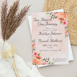 Dos corazones un viaje | Invitación a la boda rosa