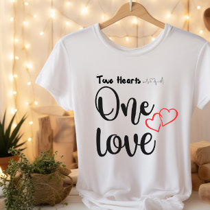Dos corazones una camiseta de amor, dos tés de amo