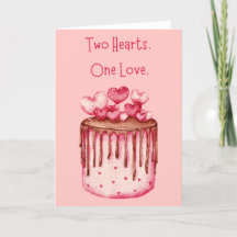 Dos corazones una tarjeta de felicitación para pas