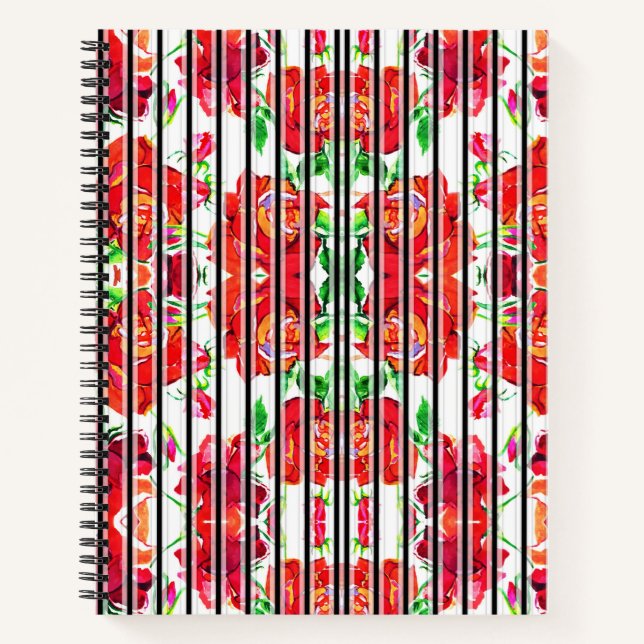 Dos cuadernos espirales con estampado floral (Anverso)