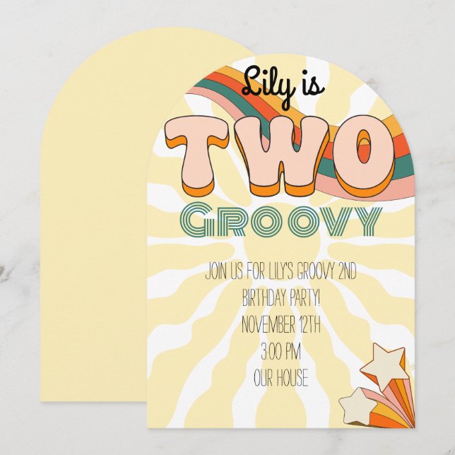 Dos Cumpleaños Fiesteros Invitación de Cumpleaños  (Anverso / Reverso)
