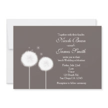 Dos Dandeliones Beige Invitaciones de Boda Rústica