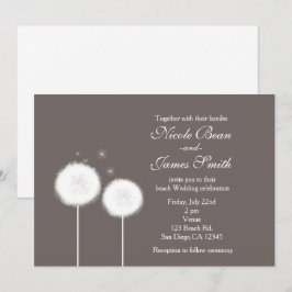 Dos Dandeliones Beige Invitaciones de Boda Rústica