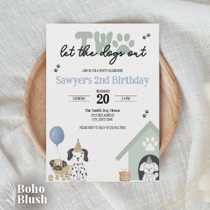 Dos Deja que los Perros Salgan Invitación de 2do