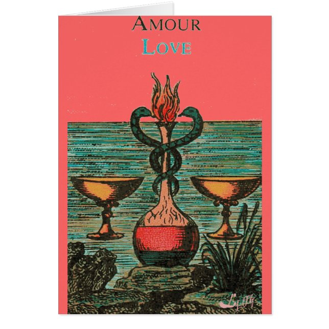 DOS DEL DISEÑO DE CARTA DE TAROT DE LAS TAZAS (Frente)