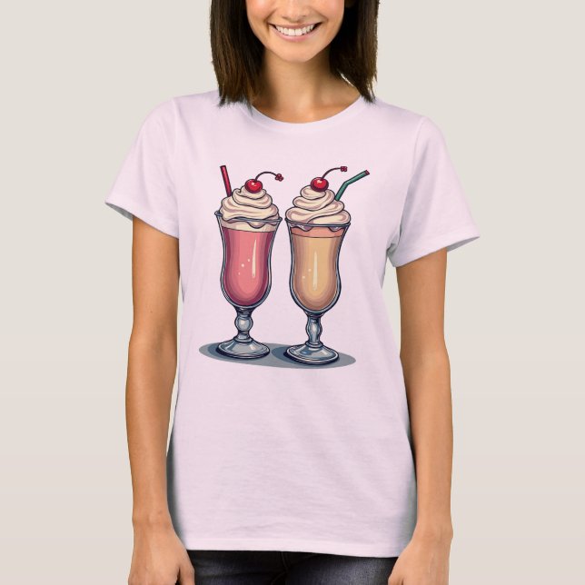 Dos deliciosos batidos de camiseta gráfica femenin (Anverso)