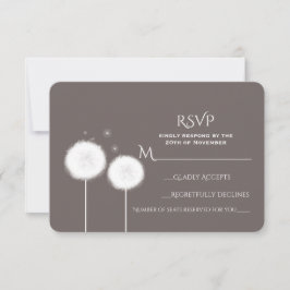 Dos Dientes de León Gris Marrón Claro RSVP de Boda