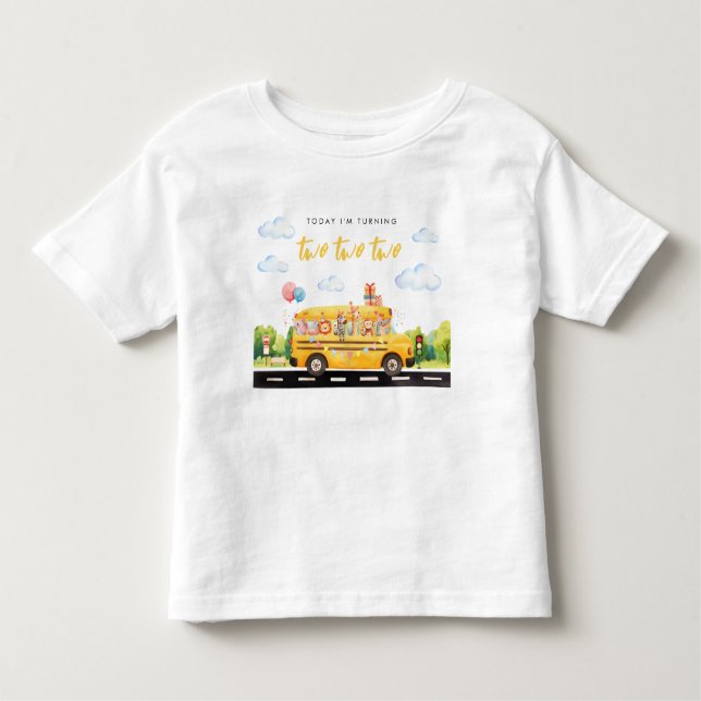 Dos dos camisetas de cumpleaños para dos autobuses (Anverso)