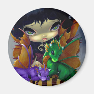 "Dos dragones cúrcudos" imán