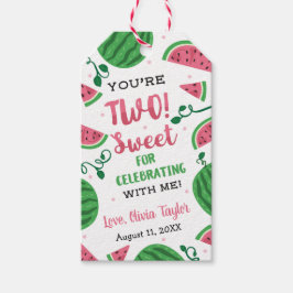 Dos dulce sandía etiqueta de favor de cumpleaños
