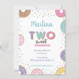 Dos dulces cumpleaños, invitación de donut