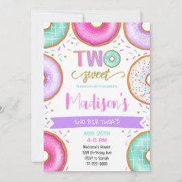 Dos Dulces Donuts Invitación de Segundo Cumpleaños