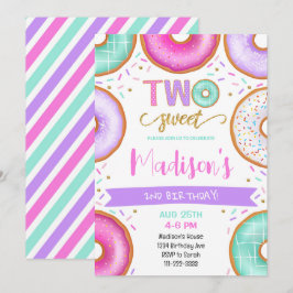 Dos Dulces Donuts Invitación de Segundo Cumpleaños