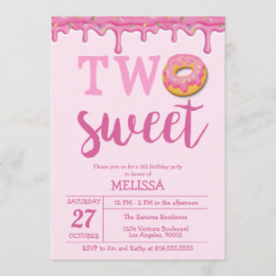 Dos dulces invitaciones de cumpleaños