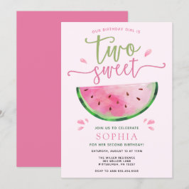 Dos dulces invitaciones de cumpleaños a la sandía