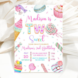 Dos dulces invitaciones de cumpleaños, Candy Sweet