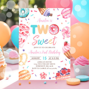 Dos dulces invitaciones de cumpleaños de Donut Can