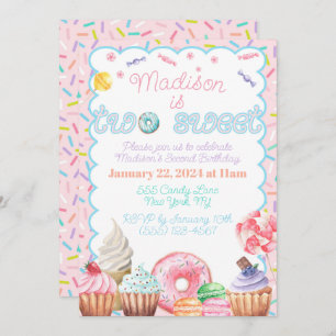 Dos dulces invitaciones para el segundo cumpleaños