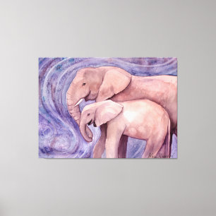 Dos elefantes Arte de vida silvestre de Molly Harr