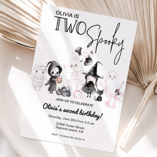 Dos espeluznantes invitaciones rosadas de hallowee