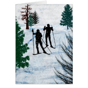 Dos esquiadores del campo a través