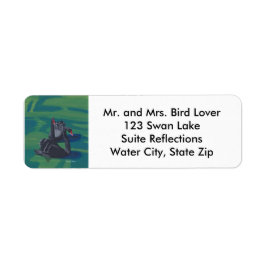 Dos etiquetas de dirección de natación de cisnes n