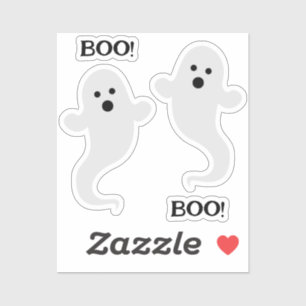 ¡Dos fantasmas con BOO! Pegatina de vinilo con for
