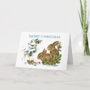Dos Felices Navidad de los conejitos lindos