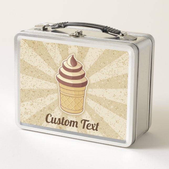 Dos Flavors Ice Cream Cup Metalizado Lunch Box (Anverso)