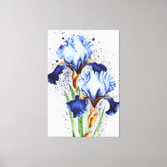 *~* Dos Flores Iris Arte Pintura de Iris AP84 (Anverso)