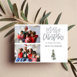 Dos fotos de árbol de Navidad moderno<br><div class="desc">Envíe sus deseos a sus Navidades con estilo con su tarjeta de dos Navidades fotográficos modernos.</div>