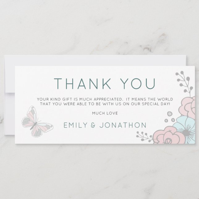 Dos fotos de la mariposa de Artsy Florals Gracias (Anverso)