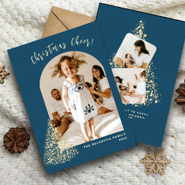 Dos fotos del árbol de Navidad dorado de Navidad 2