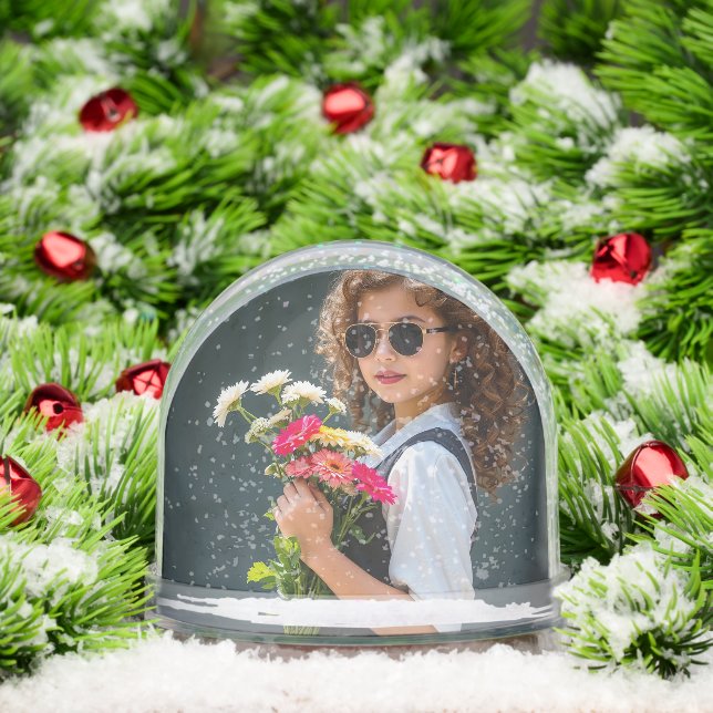 Dos fotos familiares personalizadas de Globe de ni (Navidad)