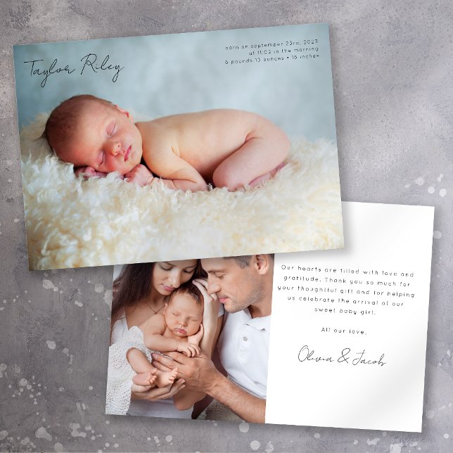 Dos fotos gracias Invitación bebé (Subido por el creador)