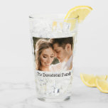Dos fotos y vidrio personalizado de 16 oz<br><div class="desc">¡personalizado de 16 onzas de cristal de pinta con fotos y nombre o mensaje en ambos lados! Puede probarlo fácilmente cargando sus fotos y editando el nombre,  la fecha,  el año o el mensaje. Estos vasos de agitación están hechos con barware Libbey de alta calidad.</div>