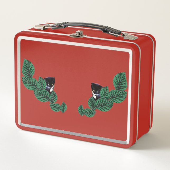 Dos gatitos con hojas (Anverso)