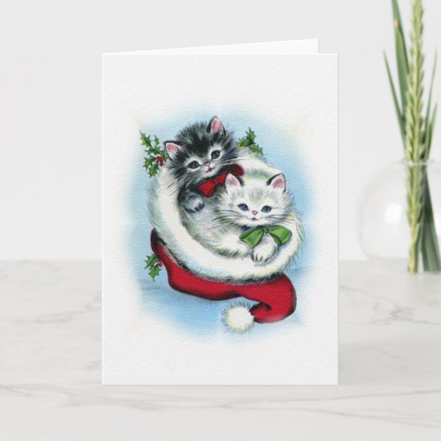 dos gatitos de navidad vintage (Anverso)