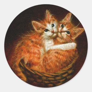 Dos gatitos en Pegatinas de cesta