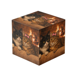 Dos gatitos en un cubo de foto personalizado de ca