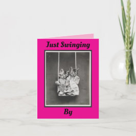 Dos Gatitos En Una Tarjeta De Swing